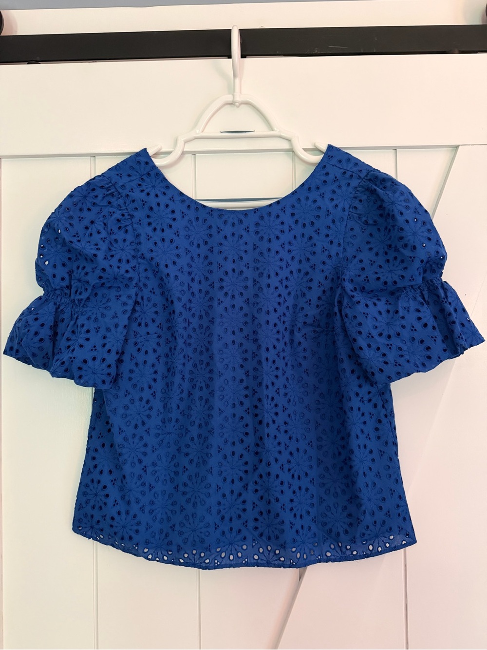 Lilly Pulitzer Women's Eyelet Puff Sleeve Top - Royal Blue